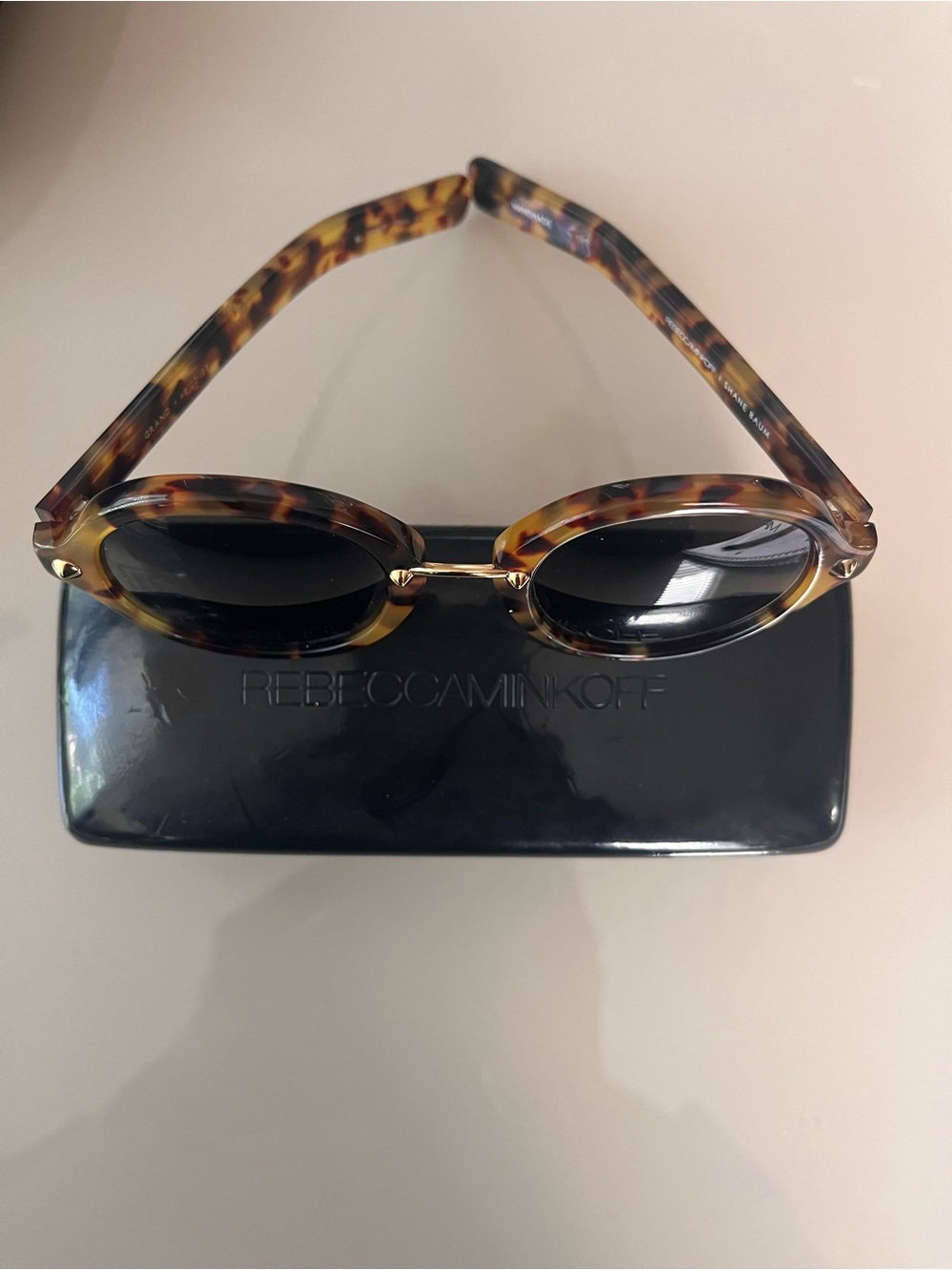 Rebecca Minkoff Tortoiseshell Round Sunglasses - Brown/Black - Picture 2 of 7